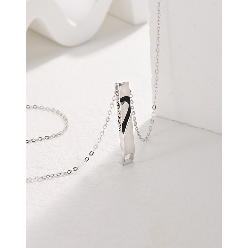 Estilo japonés y coreano simple dulce corazón gota cadena S925 plata esterlina dulce amor pareja clavícula cadena collar al por mayor