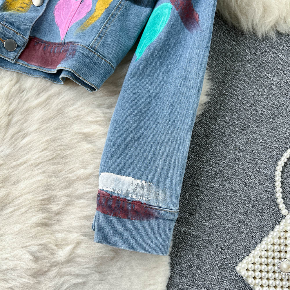 Women's Clothing Fashionable and stylish two piece suit for women autumn printed long sleeved denim outerwear_voghion.com