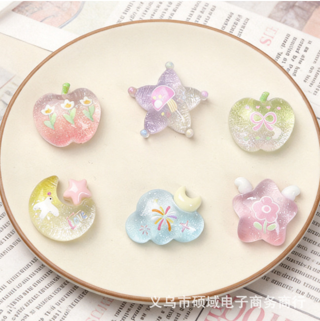 Cartoon DIY Resin Accessories, Chubby Character Weather Cream Glue Hair Clips, Phone Case Shoe Buckle Keychain Pendant Accessories
