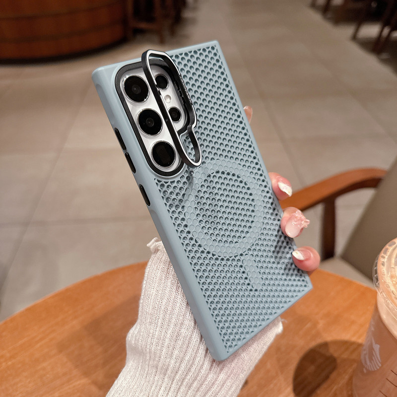 Samsung S25Ultra レンズホルダー磁気電話ケース Samsung S24 携帯電話冷却 S23 肌の感触滑り止めに適しています。|undefined