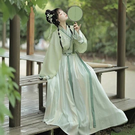 汉服套装;儿童表演服;汉服禅茶服