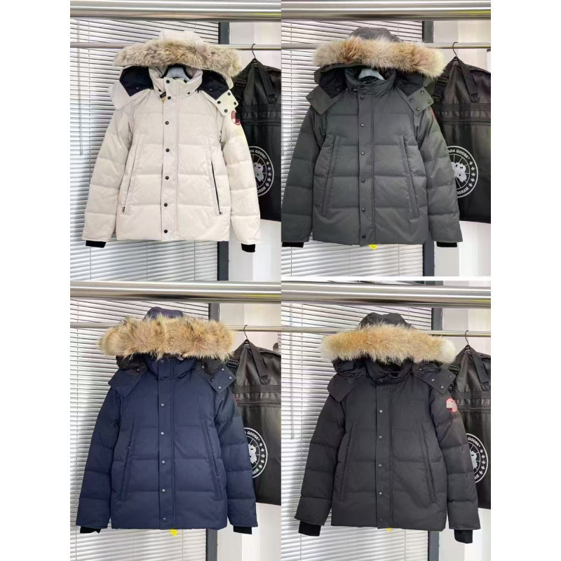 Canada Goose Down Jacket 29 Styles, Men's Parka with Wolf Fur Collar, Versatile, Same Style as Canada Goose