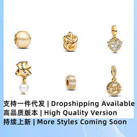 跨境专供Pan Meili白铜镀银DIY串珠手链欧美吊坠Geometric Charm