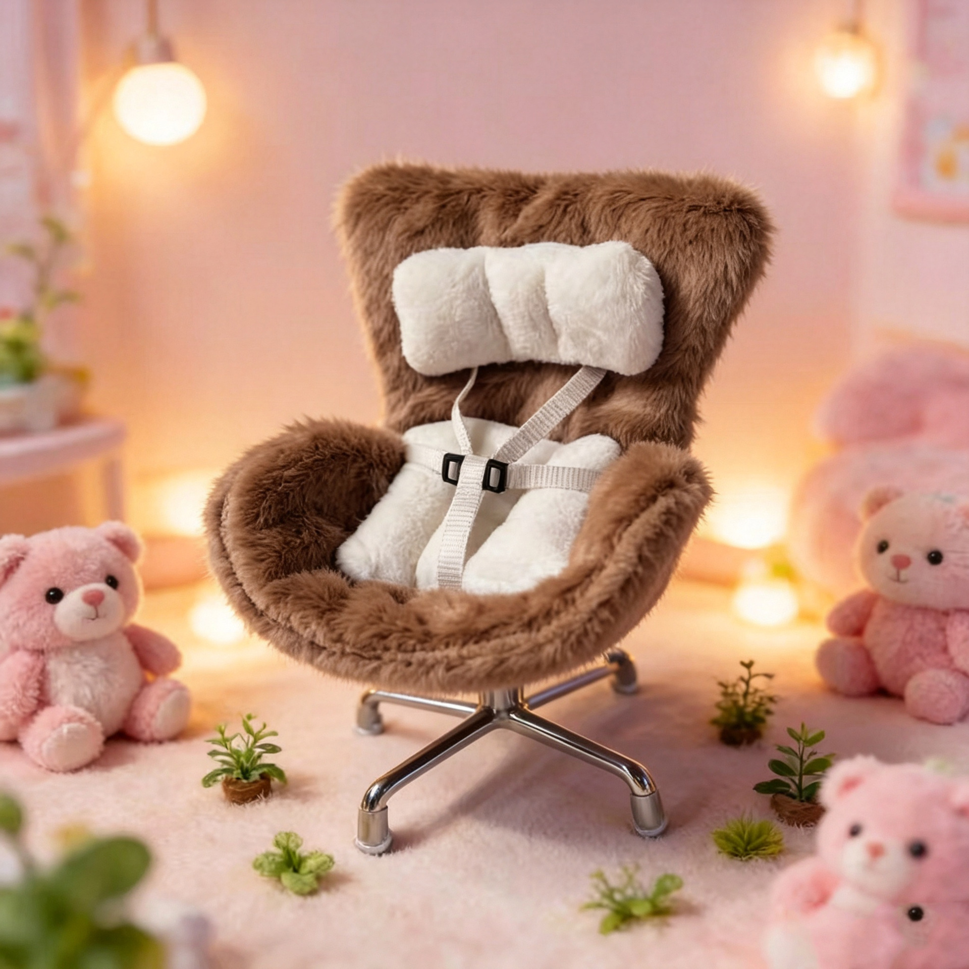 Cross-Border Applicable Doll Pendant, Cute Plush Car Safety Seat, Car Air Vent Decoration, Car Interior Decoration