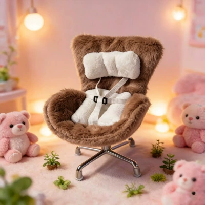 Seat, Car Air Vent — Car ornaments - brown-coffee-headrest-style-plush-chair-with-legs