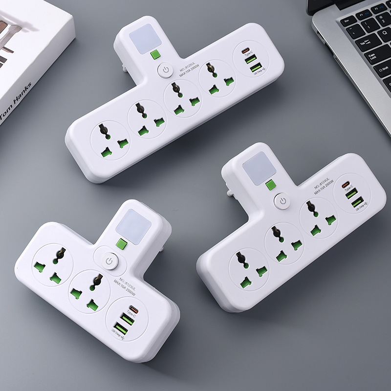Conector multifuncional con lámpara de noche iluminación de tres posiciones, cuatro posiciones, cinco posiciones, conector de convertidor de puerto USB tipo C