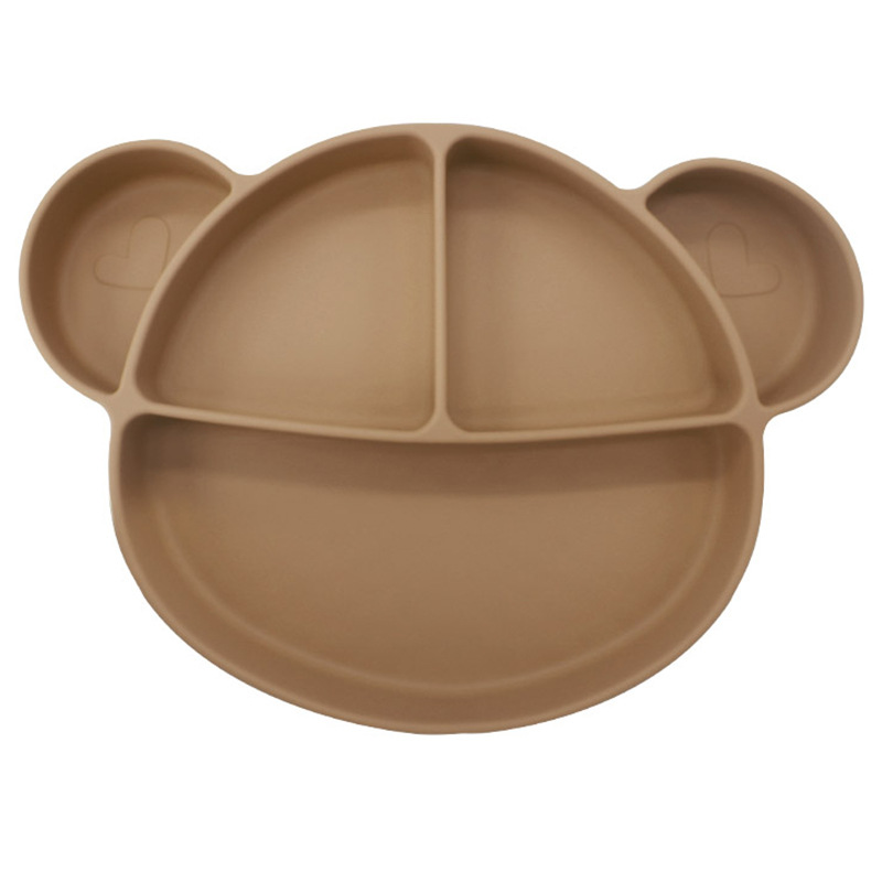 Transfronterizos de plato de silicona para niños bacon de comidas de grado alimenticio suplemento tazón cucharas de alimentación infantil cubiertos para bebés