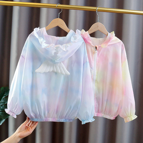 Girls' Sun Protection Clothing Summer Thin Jacket Little Girl UV Protection Air Conditioning Shirt Children's Breathable Summer Wear Sun Protection Clothing 