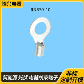 RNB70-10圆形裸端子 紫铜镀锡冷压接线端子 O型线耳铜鼻端子定制