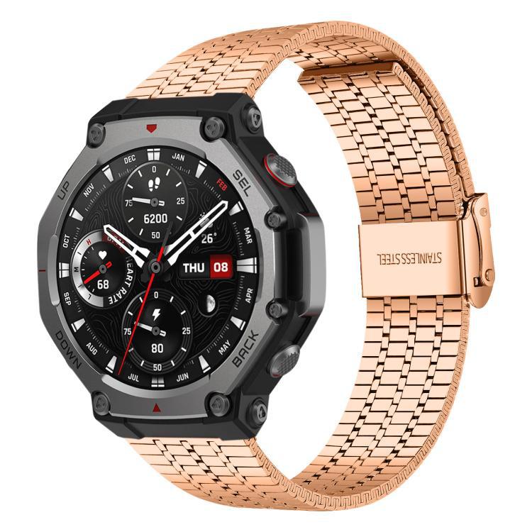 La correa de acero inoxidable xDfind de siete cuentas es para la pulsera de metal al aire libre Amazfit T-Rex 3