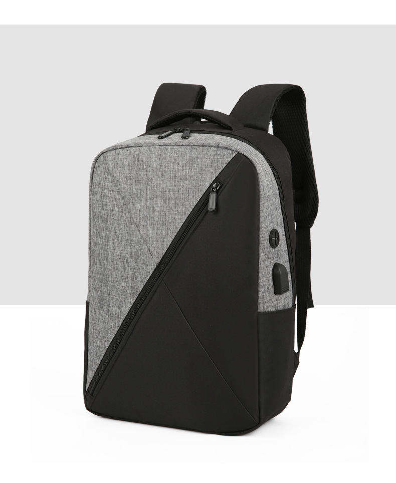 New simple and individual color-blocked backpack, large-capacity fashionable and trendy backpack, business commuting, student computer schoolbag undefined