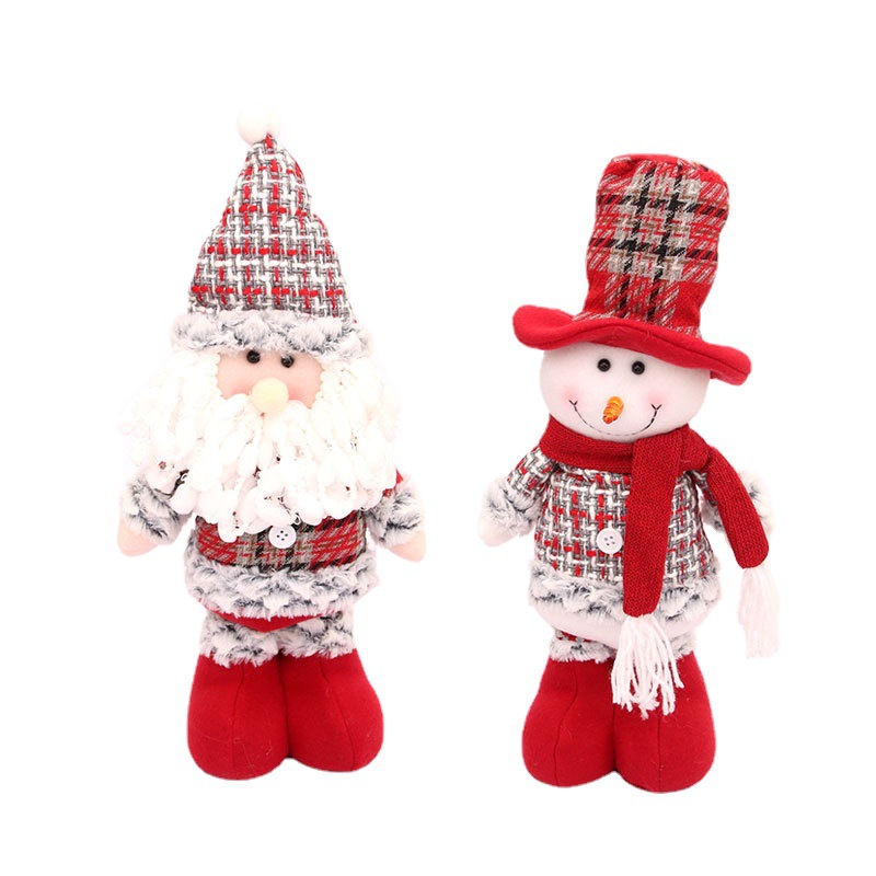 Nuevo mediano muñeca retráctil Navidad viejo muñeco de nieve muñeca Navidad regalo Navidad decoración adornos