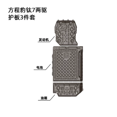 Suitable for Equation Leopard Titanium 7 Chassis Guard Plate 2025 Full Vehicle Lower Guard Plate Armor Original Vehicle Hole Installation (Underbody protection plate/engine baffle) - manganese-steel-25-models-of-fangcheng-leopard-titanium-035kg-drive-three-piece-set-135km-version-is-not-applicable