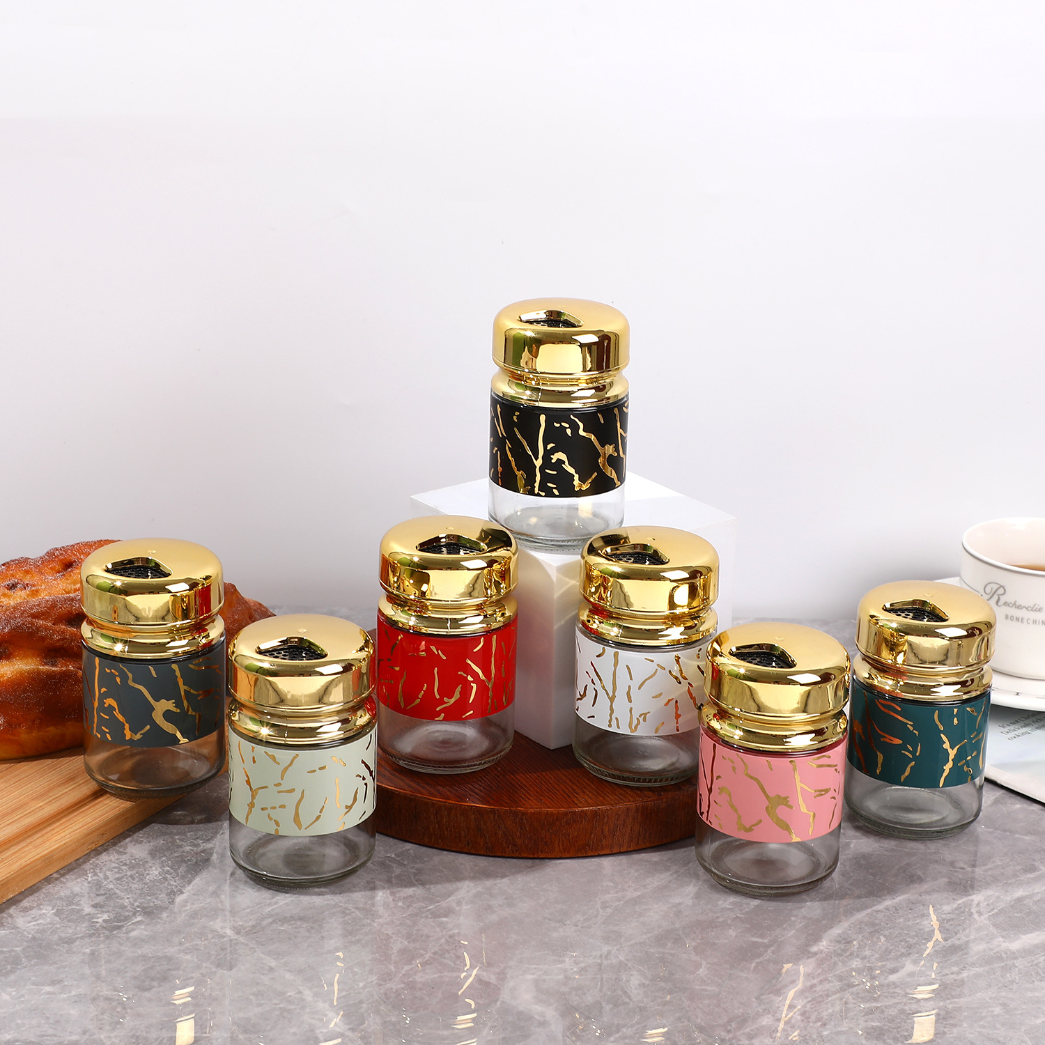 Nórdico ligero lujoso acrílico creativo hogar sala de estar stick de fruta enchufado taza tenedor de fruta cuchara set de almacenamiento