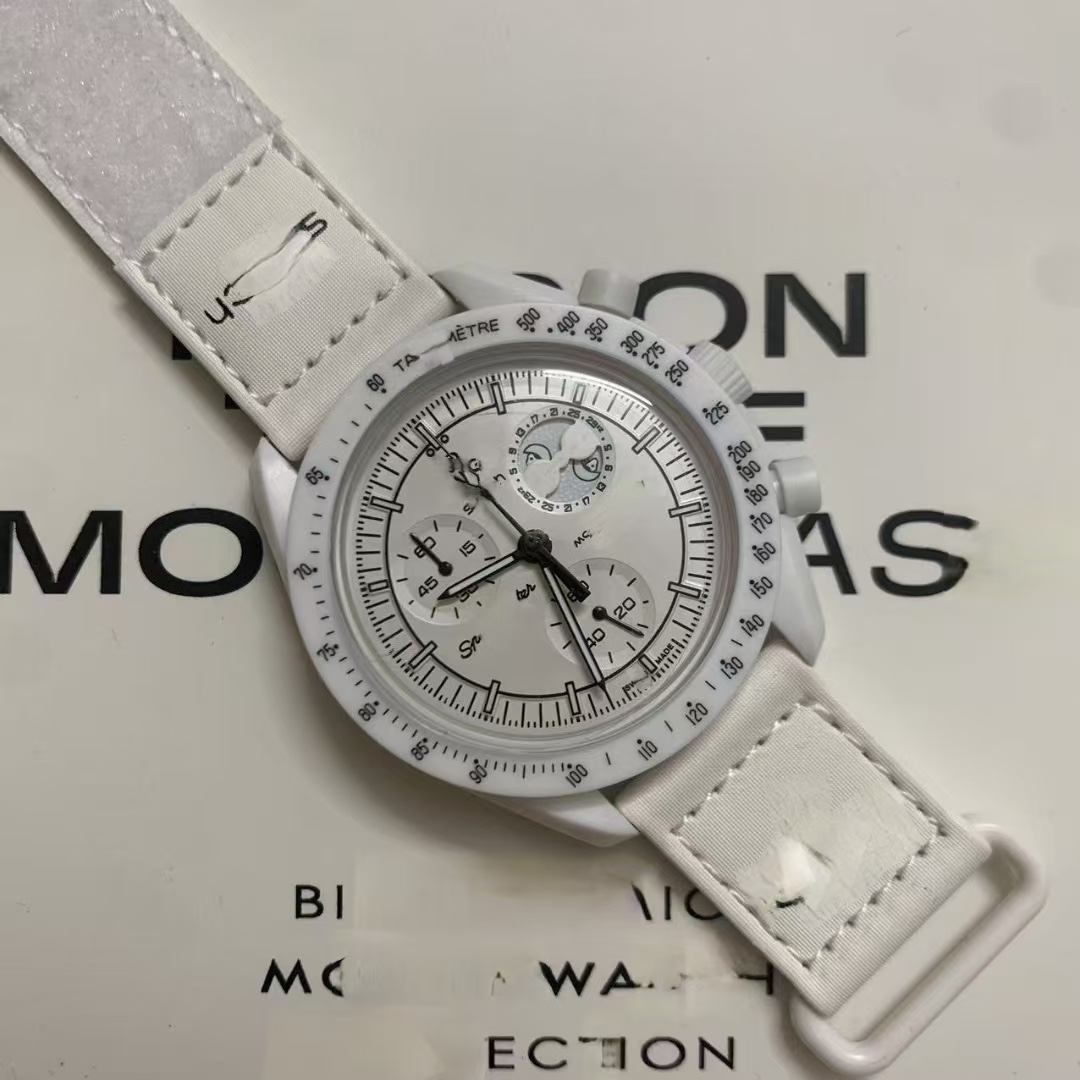 Foreign Trade Cross-Border European and American Co-Branded Swatc Quartz Waterproof Chronograph Luxury Fashion Men's and Women's Watch