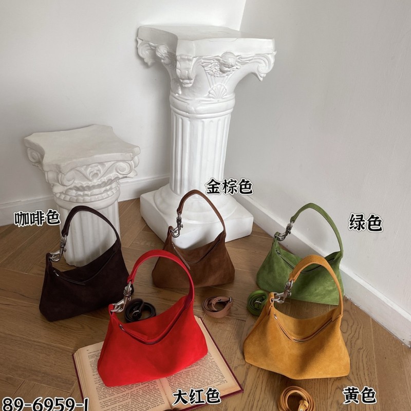 韩国小众包包复古麂皮绒单肩腋下包女2025新款磨砂简约时尚法棍包|undefined