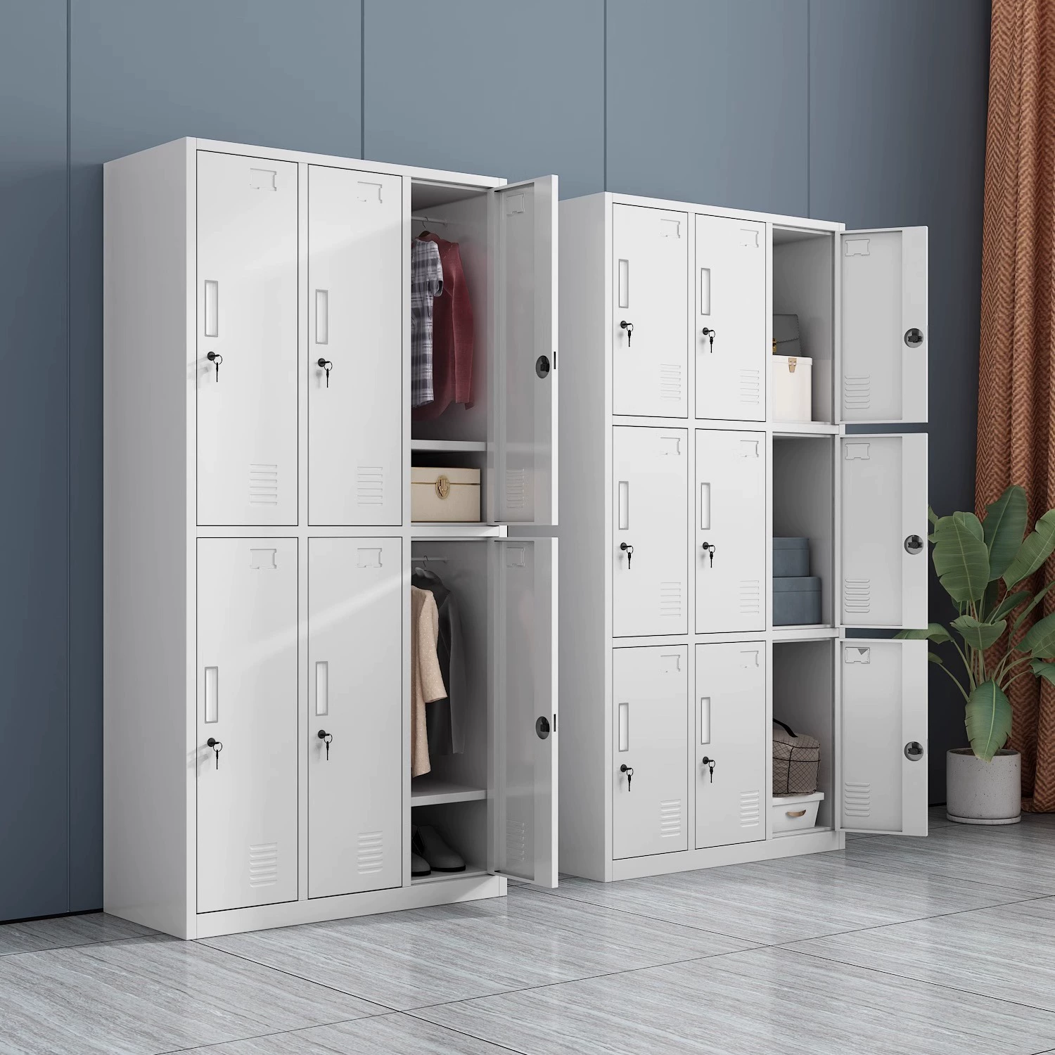 Шкафчики для персонала, металлические шкафы для общежитий, запираемые шкафчики для переодевания, металлические шкафы для хранения, многостворчатые шкафы для обуви, производитель шкафов