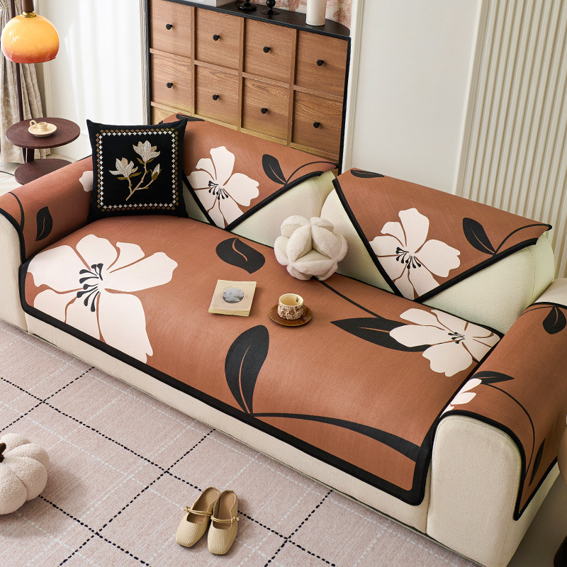 Medieval 2025 nuevo sofá general cuatro estaciones cojín toallas de tela francesa retro cojín fijo cojín antideslizante