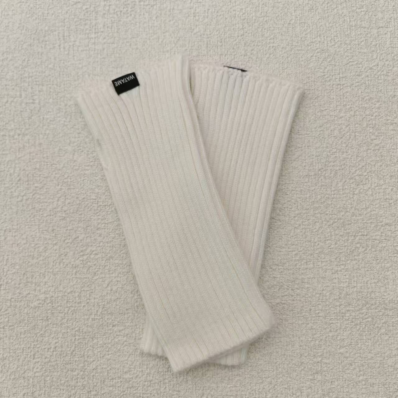 Mangas montadas al sol de imitación, medias mangas de lana de punto cálido, guantes de brazo de protección contra el frío de pantalla sin dedos elásticos de otoño e invierno para mujer