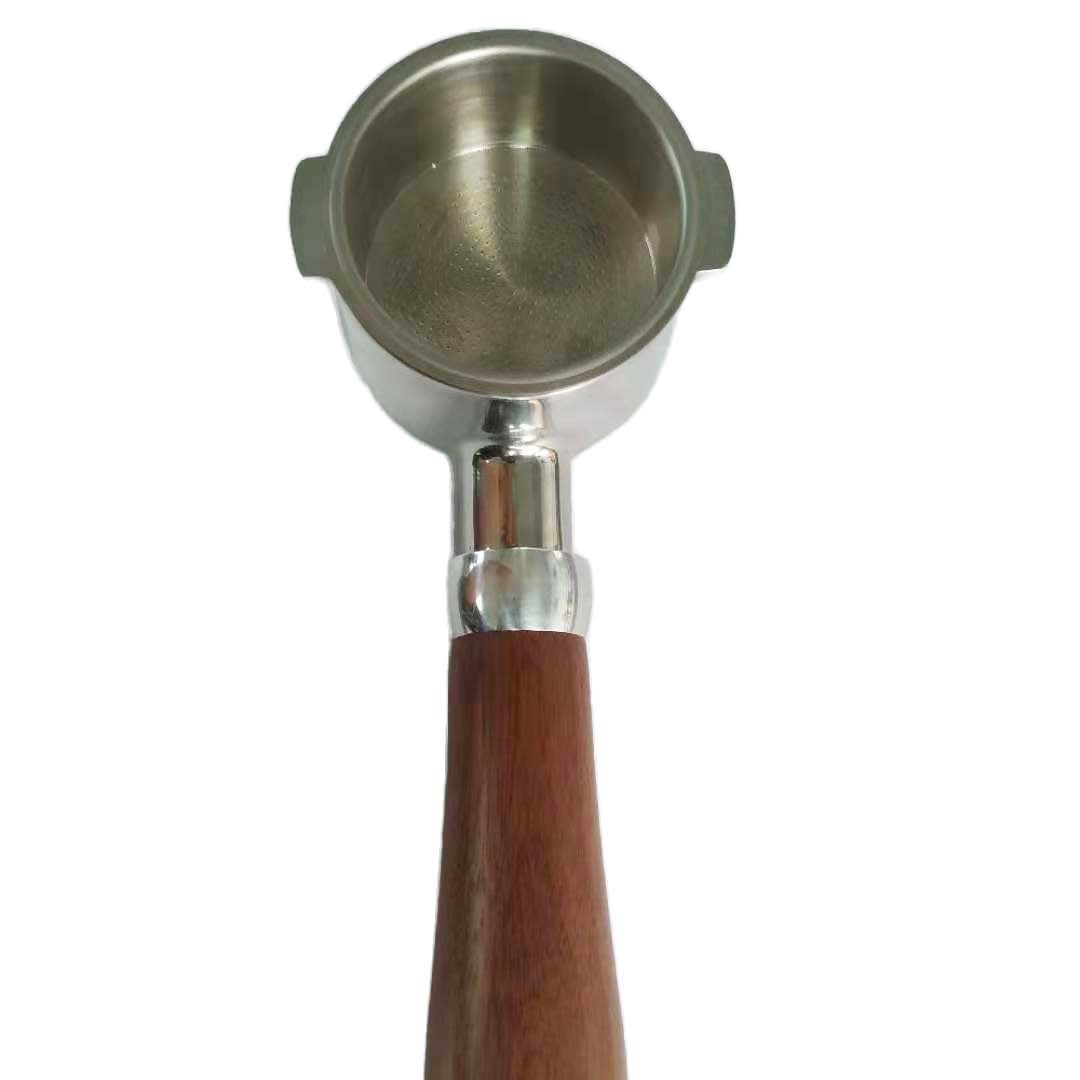 Mango de acero inoxidable 304 mango sin fondo 51mm de tres orejas de madera mango sin fondo máquina de café filtro Accesorios