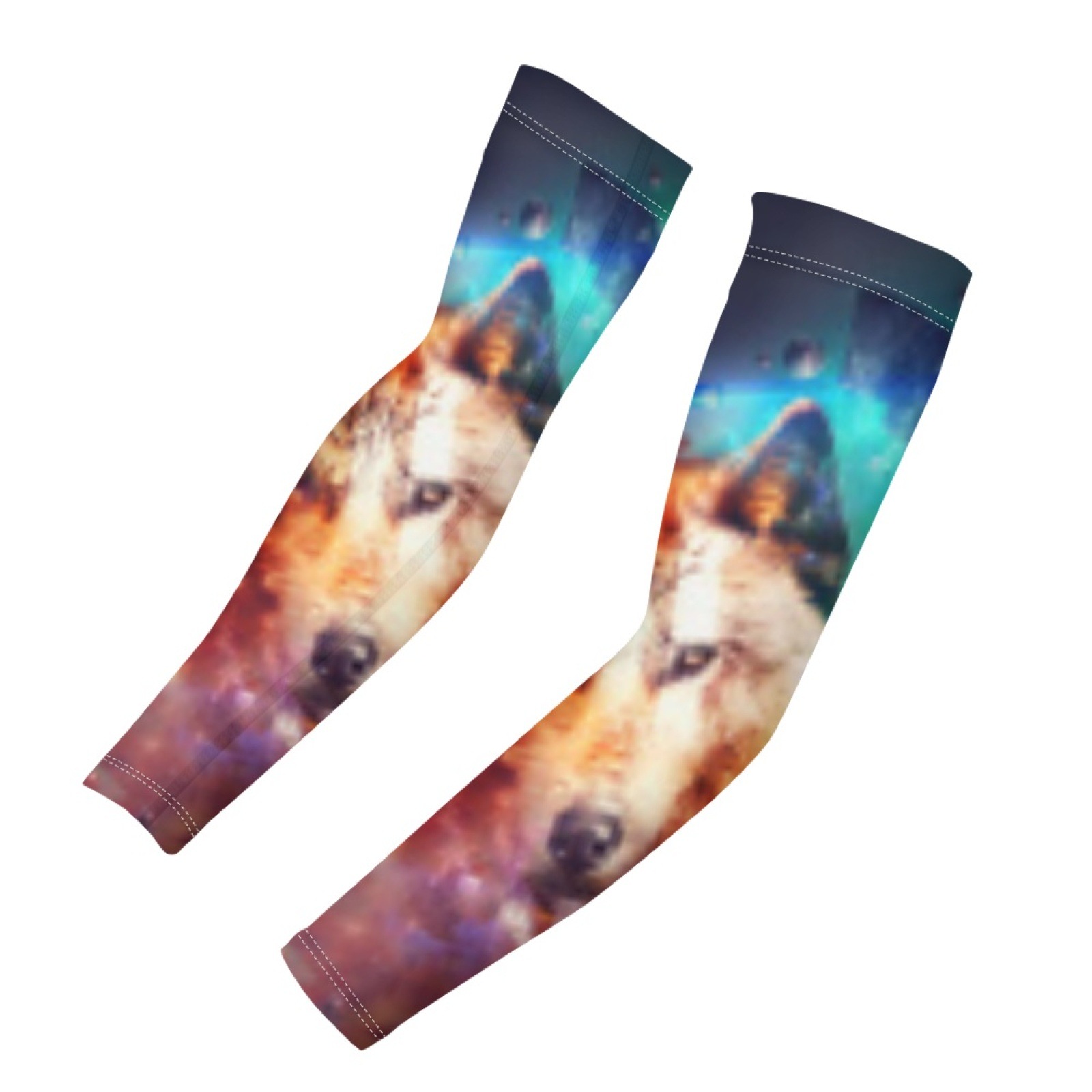 Foreign trade hot selling sunflower Wolf Printing sunscreen ice sleeve to figure custom ice silk sleeve summer outdoor sports sleeve