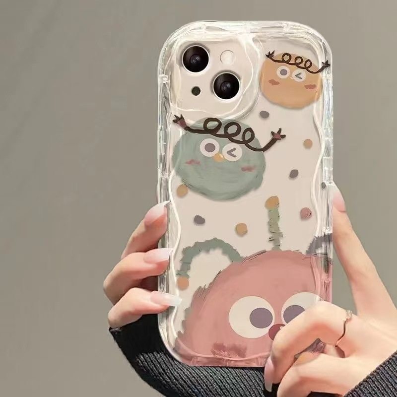 El patrón de crema es adecuado para la carcasa del teléfono móvil 16promax, divertido Apple 15 anti-caída 14 Japón y Corea del Sur 13pro nuevo 12/11XR