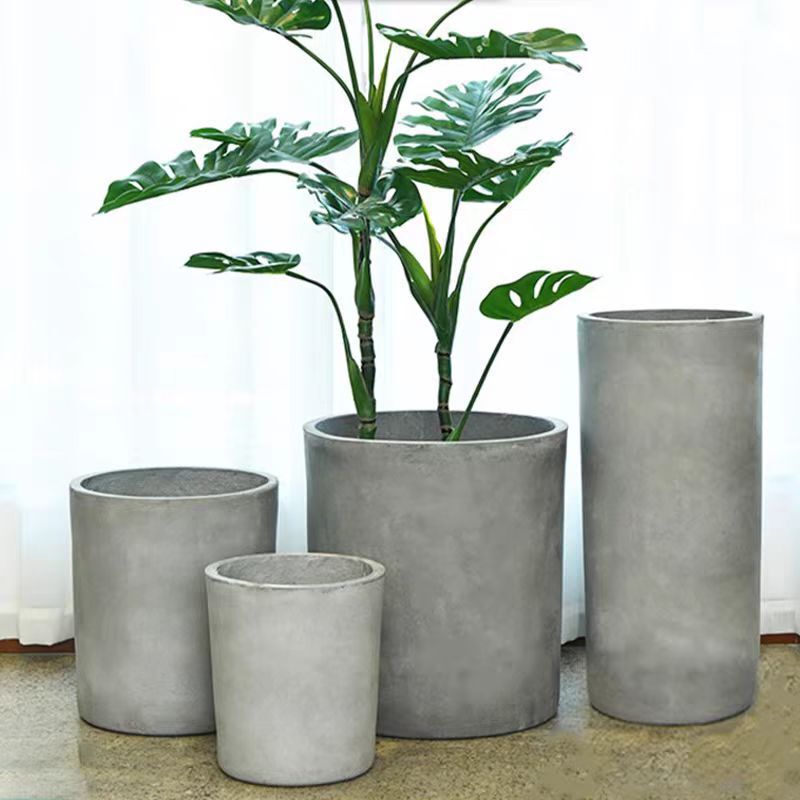 Modern Simple Cylindrical Flower Pot Creative Home Living Room Decorative Flower Pot Indoor Floor Movable Flower Pot Ornaments