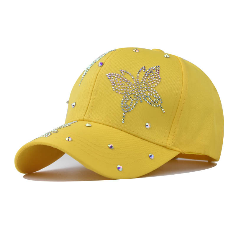 Nuevo cuatro estaciones clásico rhinestone mariposa gorra de béisbol hombres y mujeres moda protección solar sombrero transpirable casquillo enarbolado