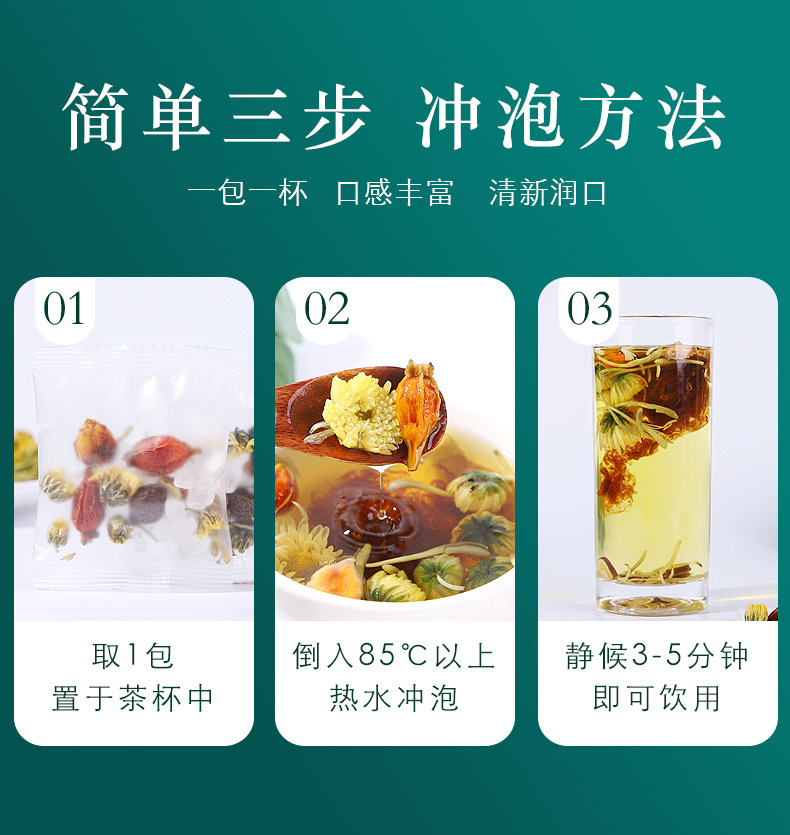 Luo Han Guo Clear Throat Herbal Tea with Monk Fruit Honeysuckle Loquat Pear Chrysanthemum 20 Teabags 200g specifications