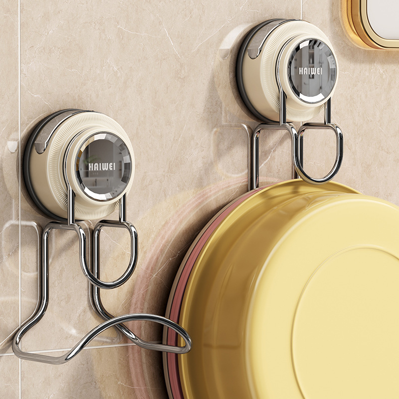 Suction Cup Washbasin Household Bathroom Storage Rack Wall-Mounted Shelf Hook Bathroom Hanger No-Drill Washbasin Rack