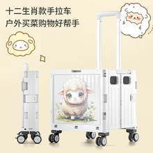 买菜车小拉车折叠购物车家用便携取快递小推车手拉车露营车摆摊车