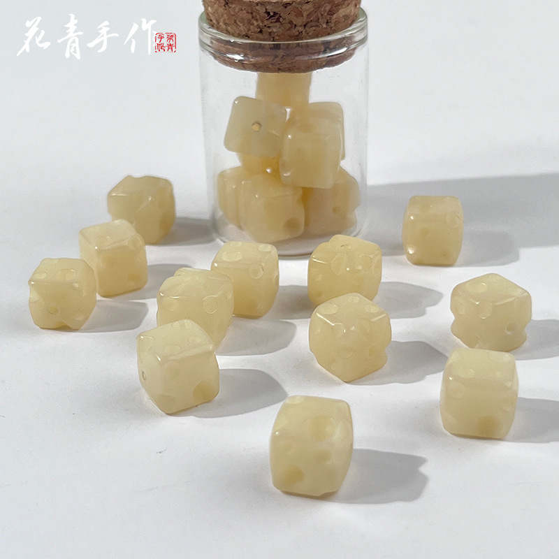 天然菩提根彫刻チーズ角糖散珠diy手織り手串ネックレス文遊び仏珠材料