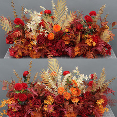 新商品の結婚祝いの大きいタイプの花を並べて絹の花の完成品の装飾をシミュレーションします。