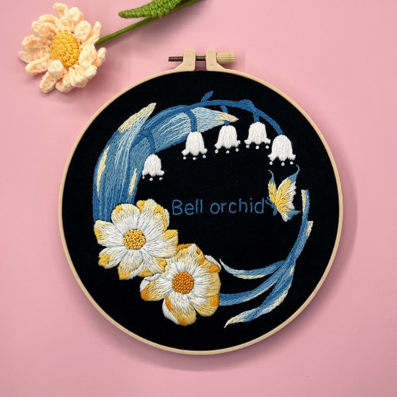 Bordado material de bricolaje paquete Lu bordado hecho a mano tela creativa decoración de estilo europeo flor tridimensional novicio costura colgante pintura