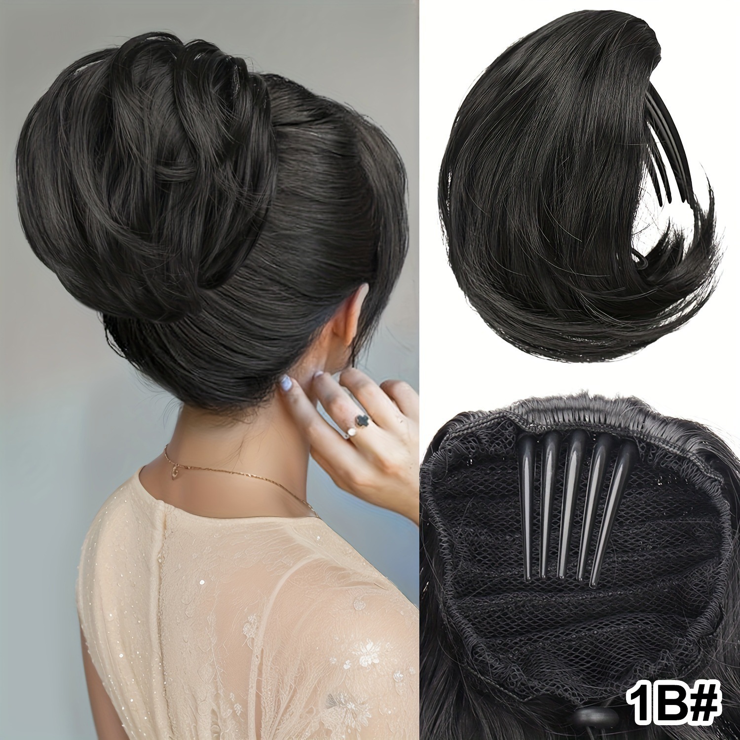 8 pulgadas peluca cola de caballo corta agarrar tipo clip de fijación interna micro-roll cola de caballo flua simulación cola de caballo