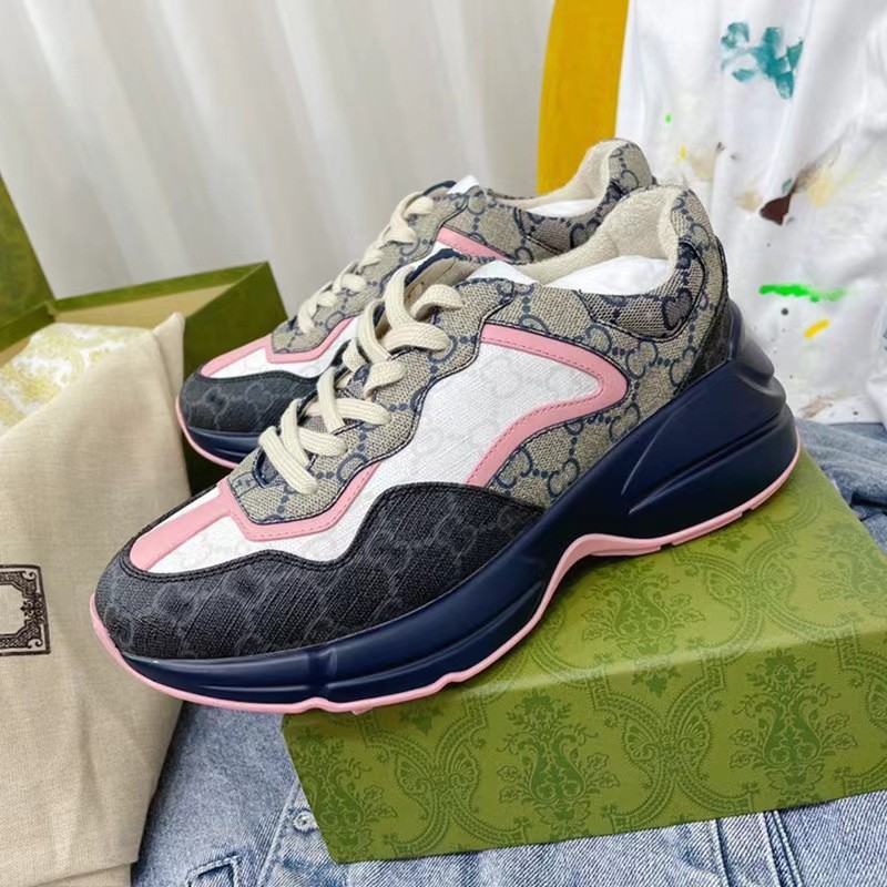 thumbnail for G Family Torre Shoes Women&#039;s Ins Trendy 2021 Spring New Elevated Old Flower Platform All-match Couple Casual Sneakers