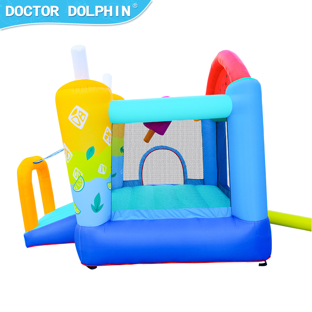 Doctor Delfín | Castillo inflable para el hogar, trampolín inflable pequeño para niños, tobogán inflable, uso doméstico pequeño, seguro y duradero