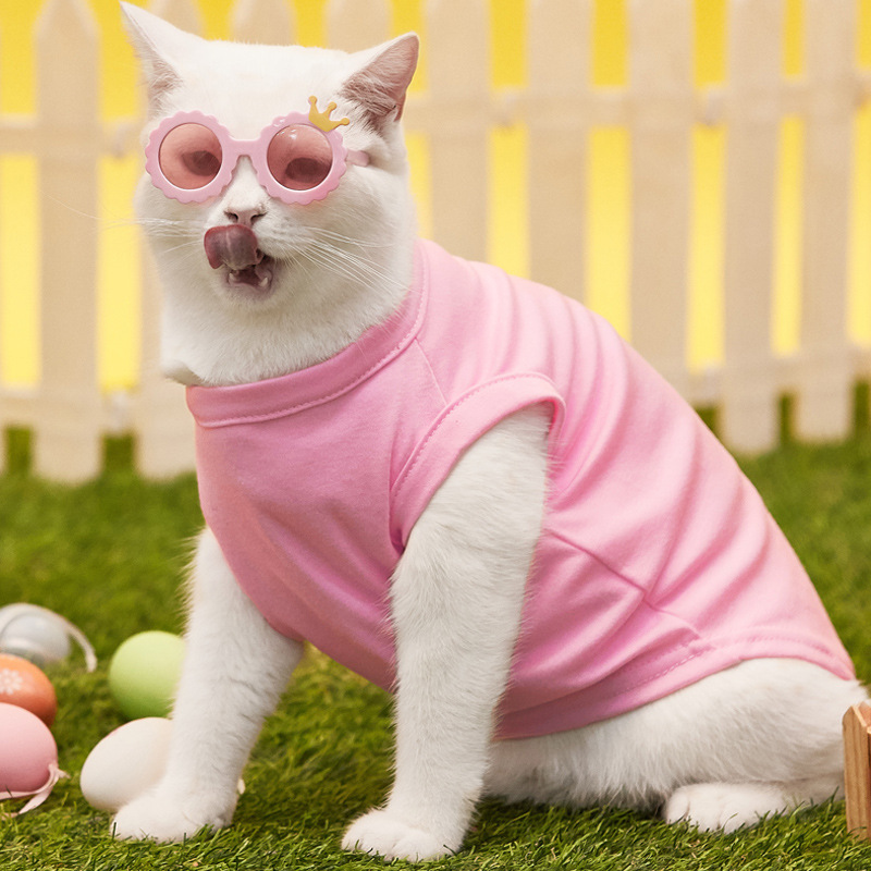 2026 Wholesale Large Size Summer Casual Pet Clothes T-Shirt Solid Color Multi-Color Dog Thin Vest Suitable for All Seasons
