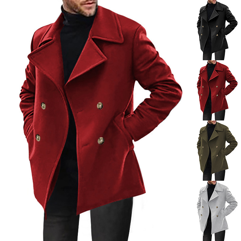 Cappotto britannico 2024 autunno/inverno nuovo prodotto giacca a vento da uomo casual con risvolto slim fit_voghion.com