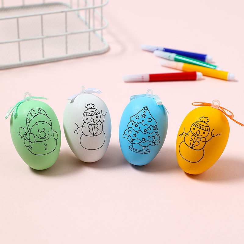Huevo de Navidad DIY niños educativos pintados a mano traje para colorear pintado a mano