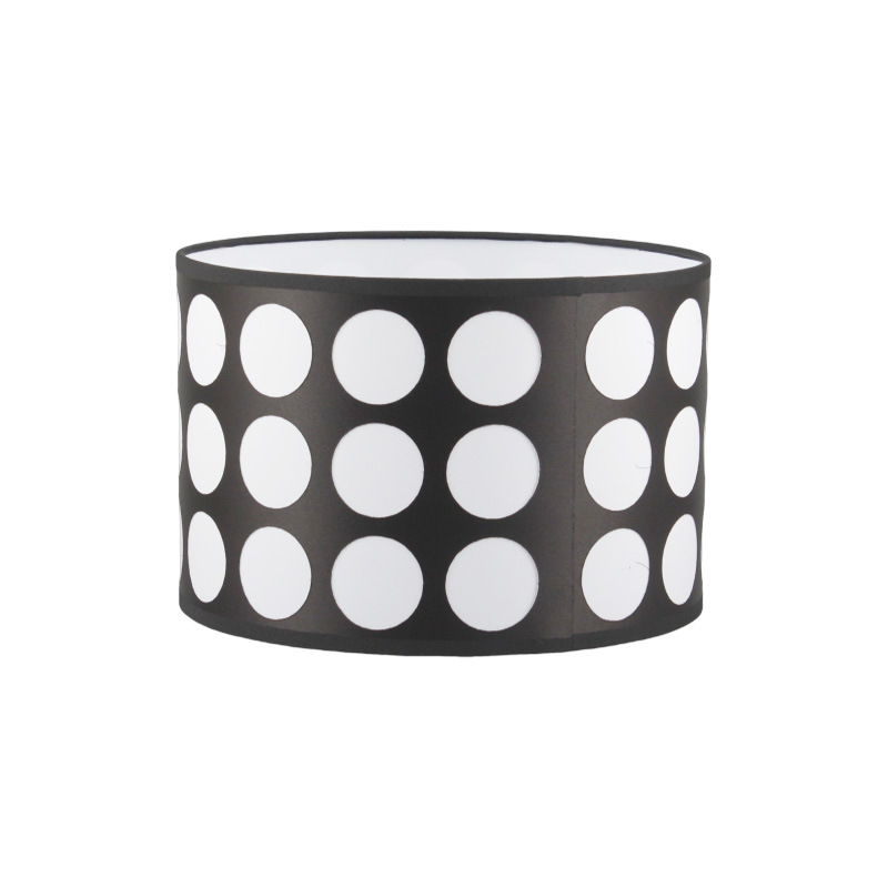 Nueva pantalla de lámpara de impresión de lunares en blanco y negro moderno, sala de estar, dormitorio, salón de té, sala de estudio, personalidad creativa, pantalla de lámpara al por mayor