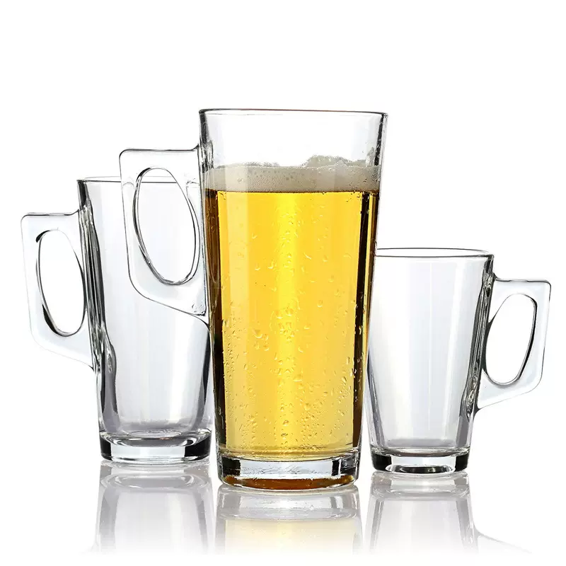 玻璃杯浓缩咖啡器具杯拿铁萃饮品杯子新款方形把手玻璃搅拌杯手冲