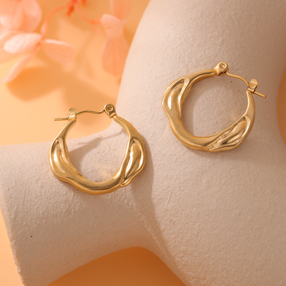Pendientes de acero inoxidable estilo europeo, minimalista y ligero