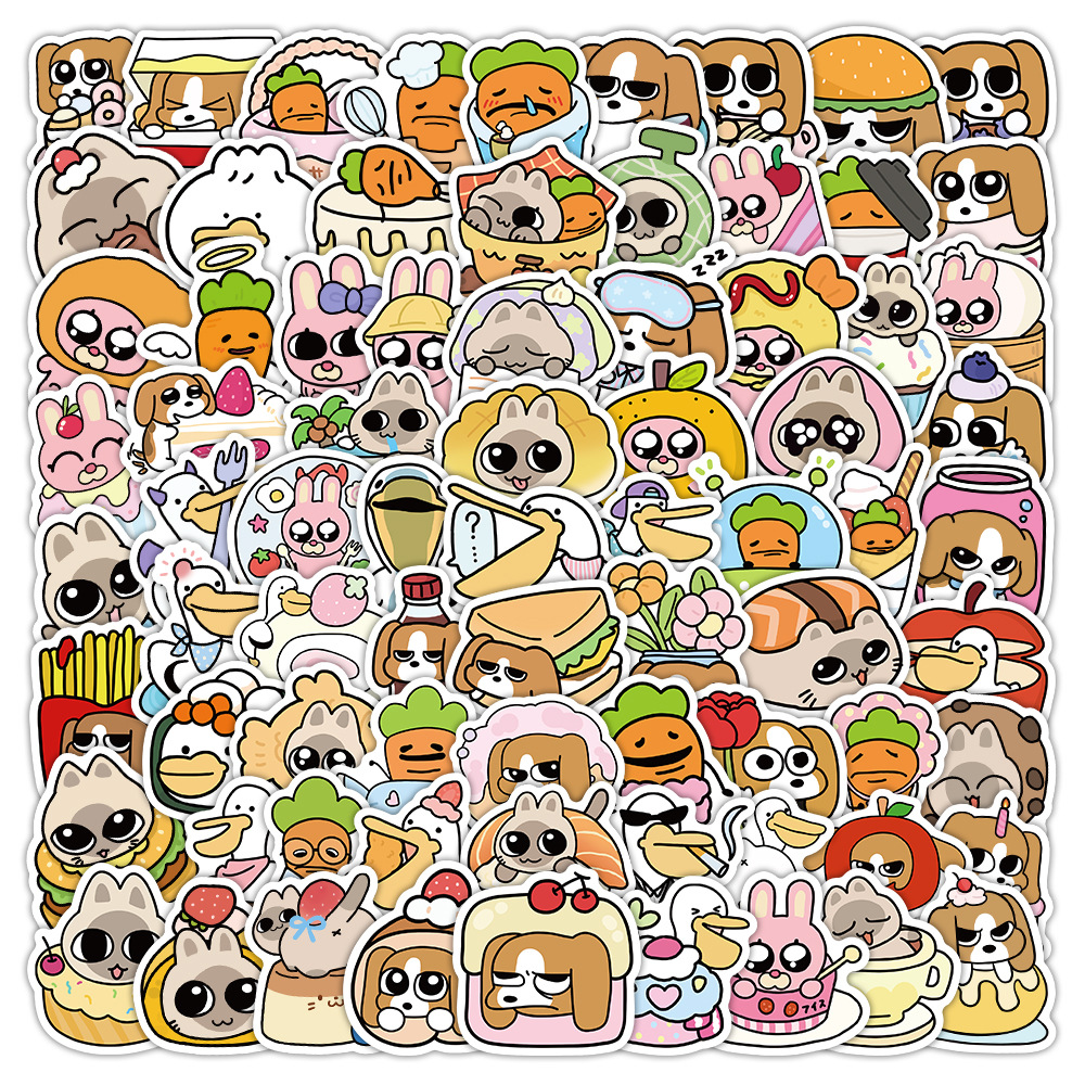 103 Cute Cartoon Evil Puppy Rabbit and Vegetarian Mental State…