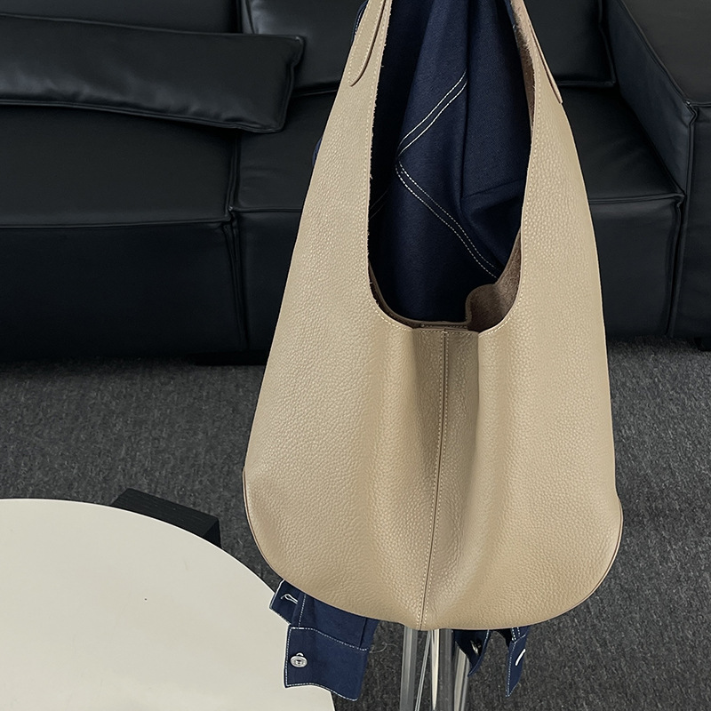 2026 New Arrival Top Grain Cowhide Luxury French Underarm Bag, Genuine Leather Shoulder Bag For Women, Commuter Style Tote - Thumbnail 8