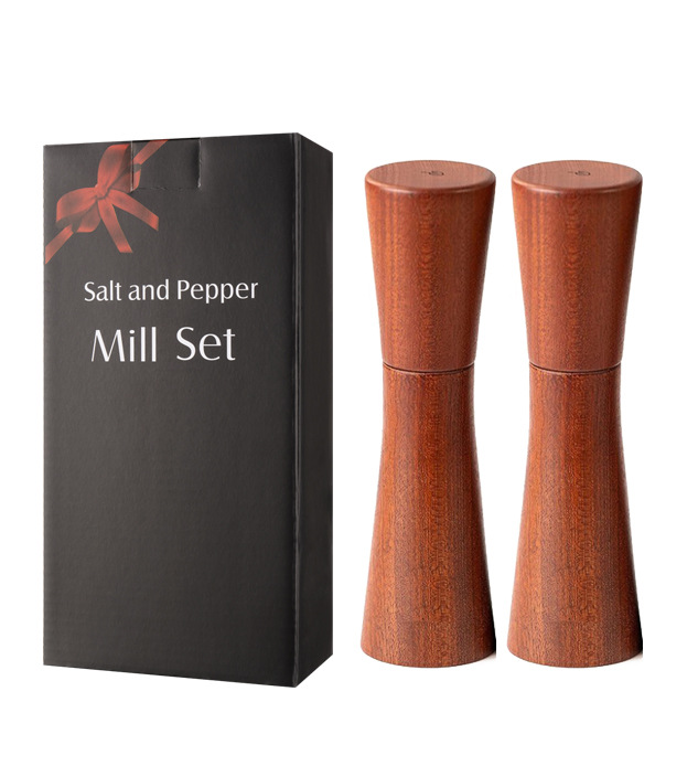 Molinillo de pimienta de madera molinillo de pimienta negro manual molino de pimienta de espesor ajustable