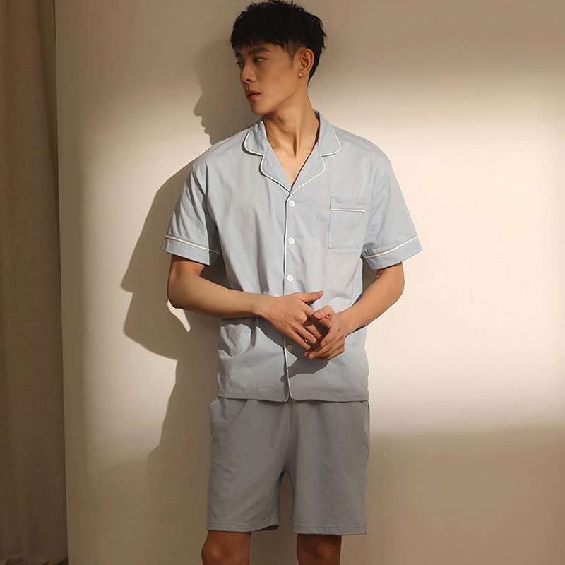 Pijamas de verano de algodón de manga corta de ocio de tamaño grande suelto de verano delgado cardigan de algodón de alta calidad conjunto de ropa para el hogar