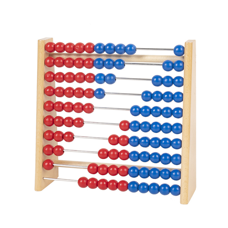 Estante de computación infantil Escuela primaria Abacus de primer grado Matemáticas Ayudas para la enseñanza Jardín de infantes Montessori Artacto aritmético Adición y sustracción Abacus