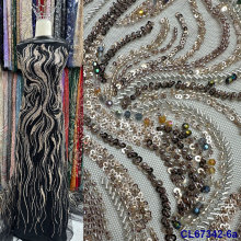 ŷ������廨��Ƭ��ɴ�ع��������� bridal sequins lace fabric