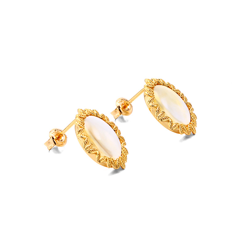 3g Weight Japanese Style Mild Luxury Jewelry Flower Series S925 Silver Vintage Chamomile Citrine Amethyst Stud Earrings Women's Necklace